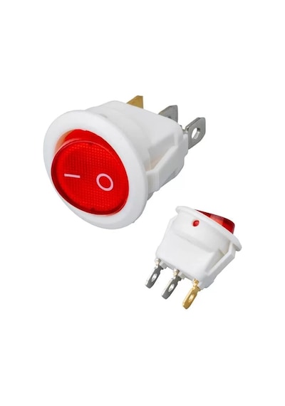 Sh Ic-131b Yuvarlak Işıklı Anahtar On-off 3p Beyaz Najmaddin