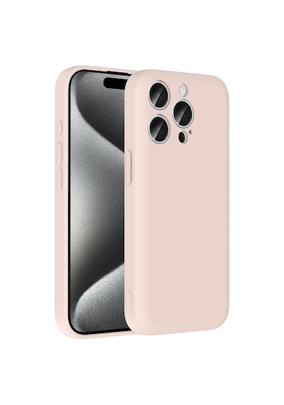Apple Uyumlu iPhone 15 Pro Max Kılıf Kamera Korumalı Kartlık Hazneli Zore Vitra Kapak Pembe
