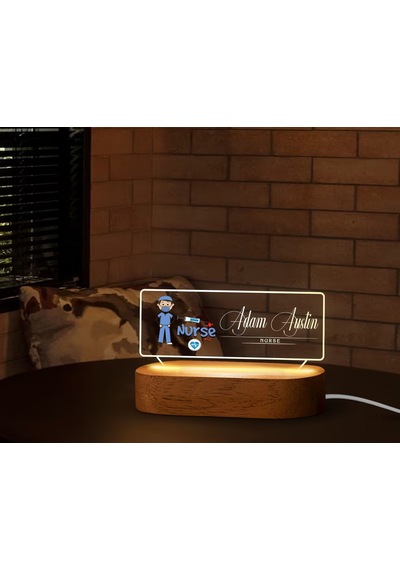 Bk Gift Kişiye Özel İsimli Hemşire Temalı Led Işıklı Akrilik Masa İsimliği-3, Ofis Dekoru, Mesleki Hediye, Ofis Hediyeleri Kobitmeyen137977 Bk Gift