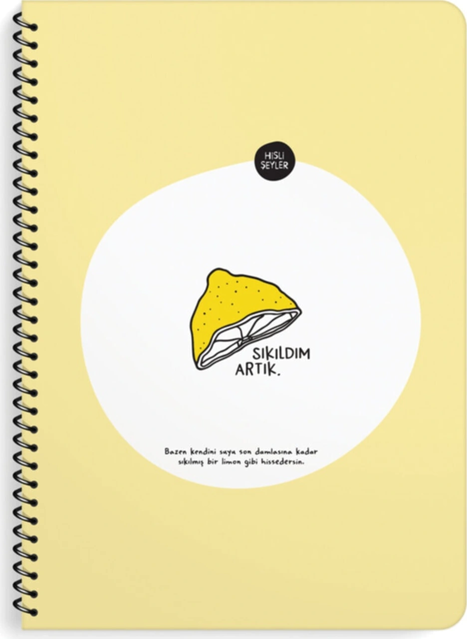 Hisli Şeyler Spiralli Stickerli Sıkıldım Artık Defter A4 80 Yaprak Kareli Karışık