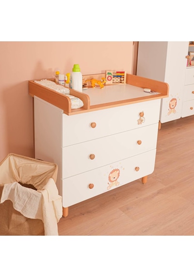 Meltem Kids Sweet Lion Bebek Ve Çocuk Odası Üç Çekmeceli Şifonyer Beyaz