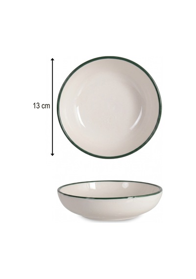 12'li Valencia Kase Sığ 13cm Rim Yeşil Rinart Krem