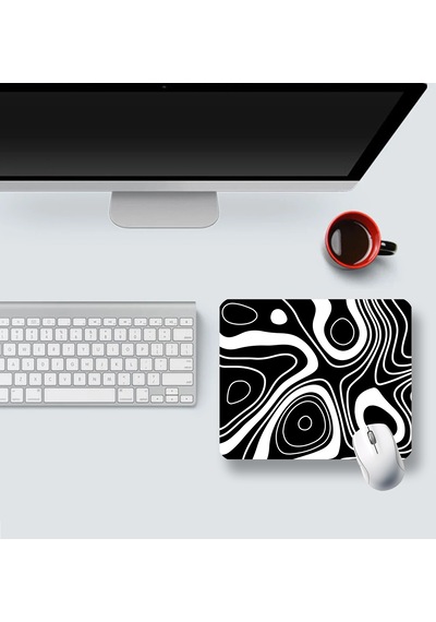 Black And White Topography Map 22x18cm İlyuka Mini Boy Mousepad