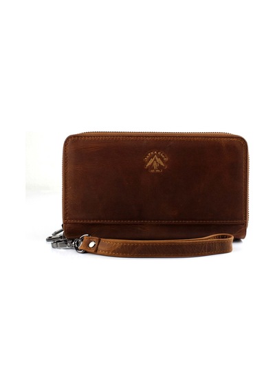 Alphaclub Bag Erkek Hakiki Deri Taba Çok Bölmeli El Çantası