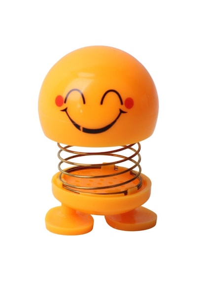 Mutlu Olan Emoji Smile Zıp Zıp Kafa 8 Cm Araba Torpido Süsü Masaüstü Dekoratif Figür Pasta Süsü Emoji