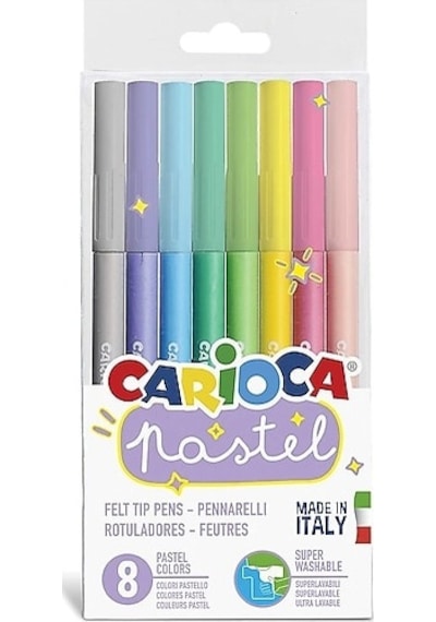 Carioca Pastel Renkler Yıkanabilir Keçeli Boya Kalemi 8'li