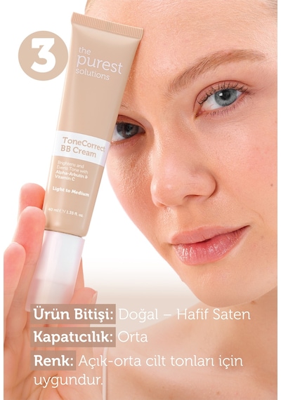 The Purest Solutions Kuru-Lekeli Ciltler • Çift Aşamalı Temizlik & Leke Karşıtı BB Krem Seti (Açık/Orta Ton)