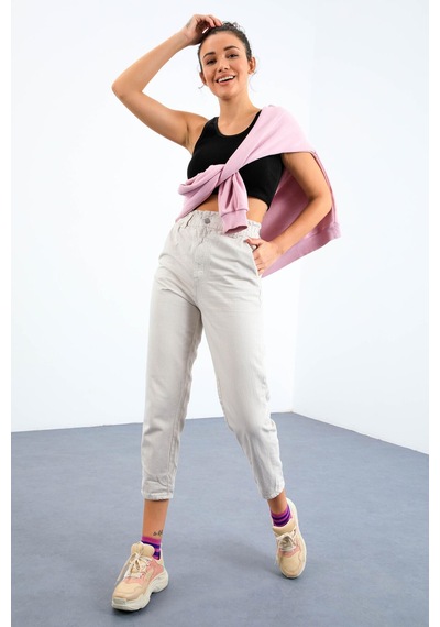 Tommy Life Siyah Basic Sıfır Kol Dar Kalıp U Yaka Kadın Crop Top Atlet - 97162 Siyah