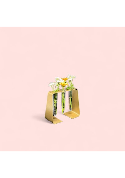 H&l Concept 3 Lü Gold Şık Ve Modern Tasarım Hediyelik Vazo