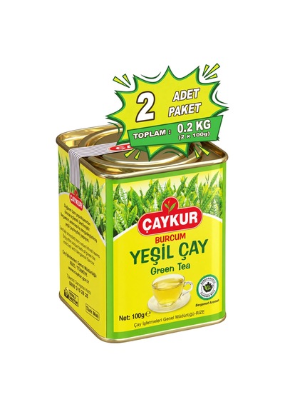 Burcum Yeşil Dökme Çay Teneke Kutu 100 Gr. İkili Paket