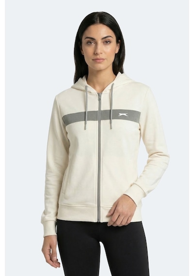 Slazenger Knotty I Kadın Kapüşonlu Cepli Ekru Sweatshırt