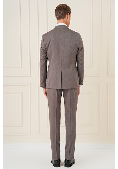 Efor Slim Fit Esnek Yelekli Klasik Vizon Takım Elbise Tk 897 Vizon