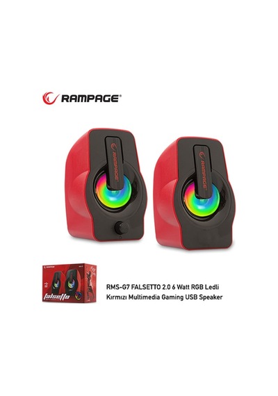 Rampage Rms-g7 Falsetto 1+1 6 W Usb 5v Rgb Ledlı Kırmızı Hoparlör