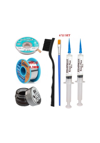 Mechanic Lehim Teli 0,3mm 40gr Havya Uc Temizleyici Rslasm Flux Ve Cp-3515 Lehim Emme Teli Seti St04