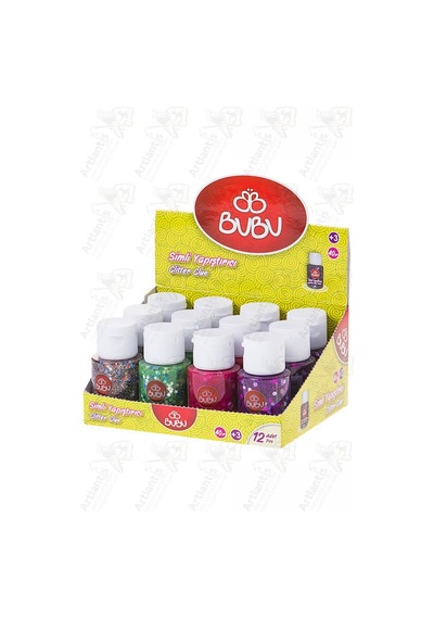 Simli Yapıştırıcı 4 Renk 40gr 1 Paket Bubu Simli Uhu 4 Lü Anasınıfı Kreş Süsleme Etkinlik Yıkanabilir Zararsız