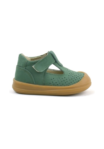 Rakerplus Hakiki Deri Cırtlı Anatomik Unisex Bebek Sandalet Yeşil