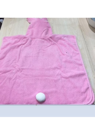 Özdilek Rabbit Nakışlı Panço Kız Bornoz Pembe 1-2 Yaş Pembe