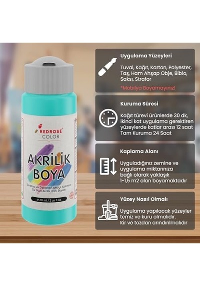 Turkuaz Akrilik Boya 60 Ml