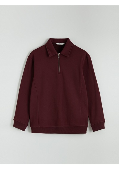 Lcw Vision Bordo Polo Yaka Erkek Kalın Sweatshirt