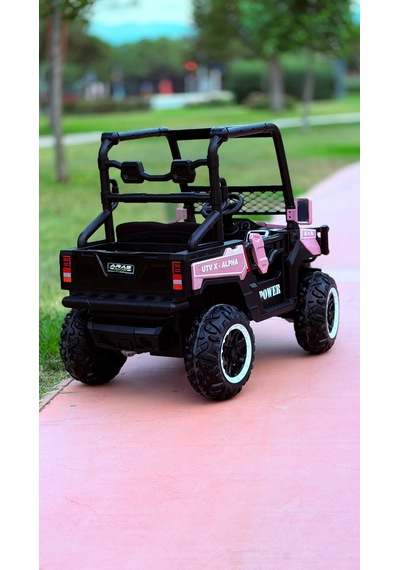 Utv X Alpha 24 Volt 4 Çekerli 800 Watt Akülü Araba Eva Teker Açık Pembe