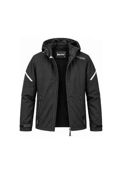 Outdoor Kapüşonlu Su Ve Rüzgar Geçirmez Softshell Mont 7826 Siyah