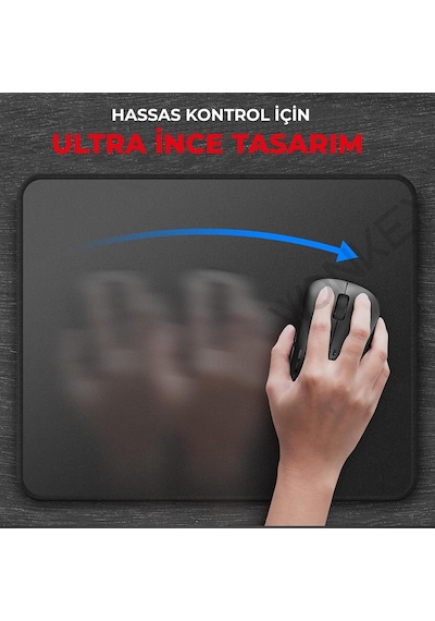 Pro - Dikişli Gaming Mouse Pad, Oyuncu Gamer Mousepad, Kaymaz Kauçuk Tabanlı, Pürüzsüz Kumaş Yüzey, Ofis Tipi Mouse Ped, Orta Boy Bilgisayar Fare Altlığı, Gaming Mouse Pad 32x24 Cm