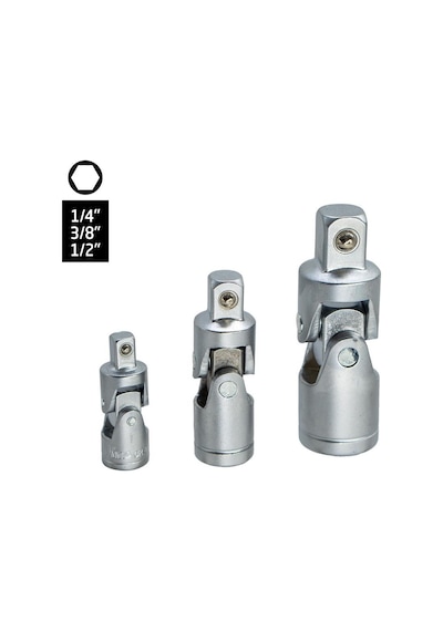 6548 Üniversal Lokma Mafsal Seti 1/4"-3/8"-1/2" 3 Parça