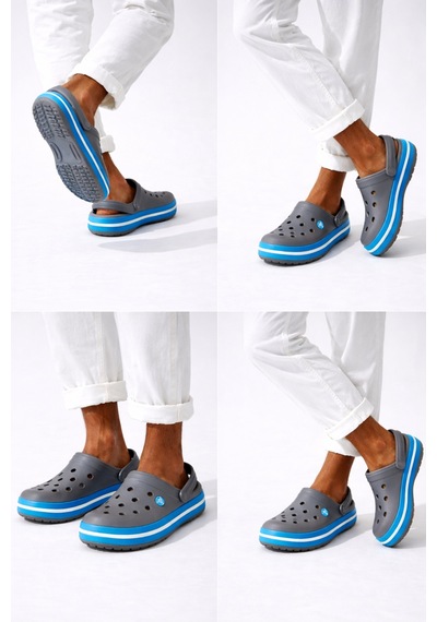 Crocs Unisex Crocband Classic Unisex Terlik Sandalet Gri Beyaz Siyah