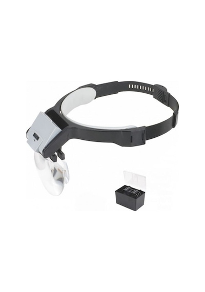Lens Takmalı 5 Lenslı Led Lambalı Şapka Tip Büyüteç