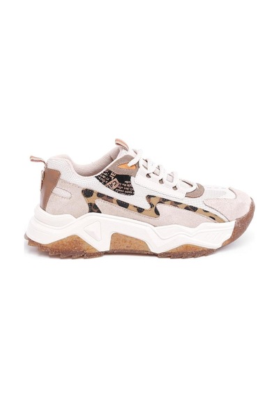 Derinet Comfort Taban Kadın Sneaker Bej Leopar Bej Leopar