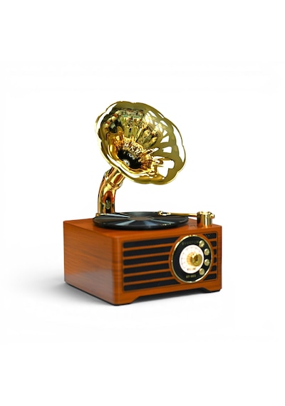 Rt-603a Gramafon Mini Nostalji Radyo,bluetooth Nostaljik Trend Radyo