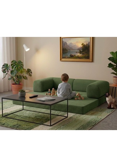 Herev 200x200 Cm 50 Dns Modüler Köşe Koltuk Fitilli Kadife Kumaş, Yatak Olabilen, Modern Tasarım Şark Köşe Yeşil Herev 200x200 Cm 50 Dns Modüler Köşe Koltuk Fitilli Kadife Kumaş, Yatak Olabilen, Modern Tasarım Şark Köşe Yeşil