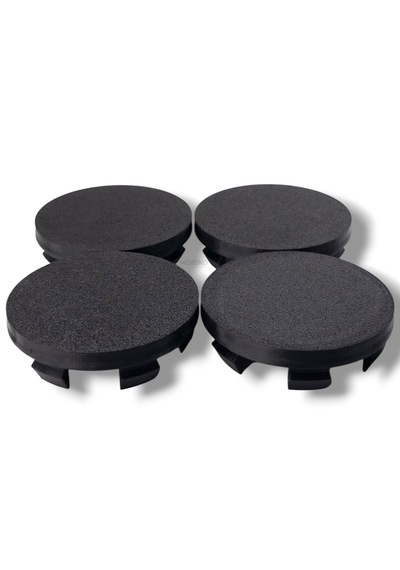 4'lü Set 60 Mm Dış Çap 56 Mm İç Çap Siyah Logosuz Jant Göbeği Kapağı