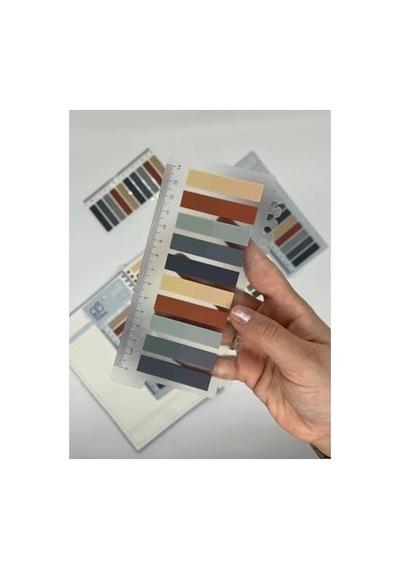 10 Renkli Cetvelli Gri Ve Toprak Tonları İndeks Sticker/index/post-it/postit/kitap Ayracı/not Kağıdı