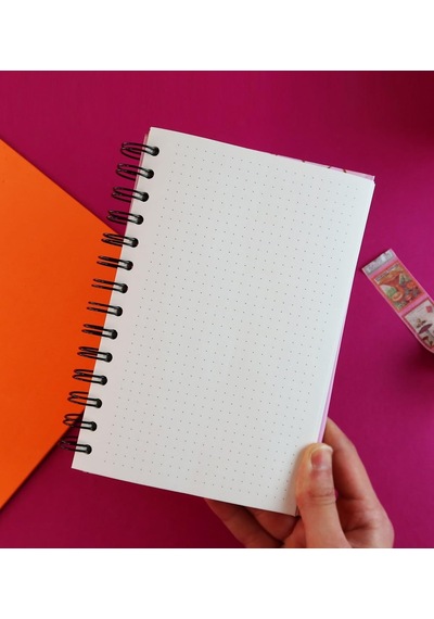 Pembe Sakura Özel Tasarım Spiralli 15 21 Cm Dot Defter, Eskiz Defteri, Doodle Book - 2 Sayfa Stıcker Hediyeli Çok Renkli