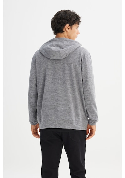Lee Regular Fit Normal Kesim Kapüşonlu Cepli İçi Polarlı Fermuarlı Sweatshirt Gri