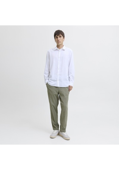Jack & Jones Erkek Keten Karisimli Chino Pantolon - Ace - 12229699 Agave Green