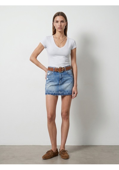 Dilvin 32799 V Yaka Top-beyaz
