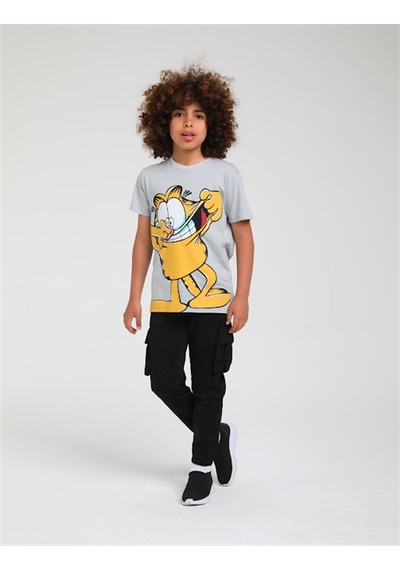 Jack Lions Erkek Çocuk Pamuklu Garfield Tshirt-12842-grı Gri