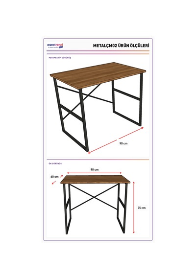 Modern Metal Ders Çalışma Masası %100 Mdf Bilgisayar Masası Metalçm02 Antrasit