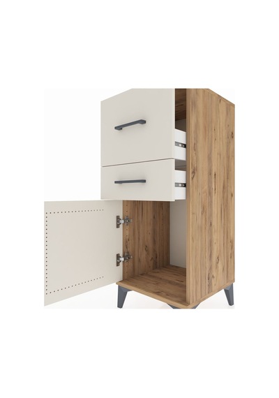 Hyperion Komodin 2 Çekmeceli Tek Kapaklı 44x44x106 Çam-aytaşı Çam
