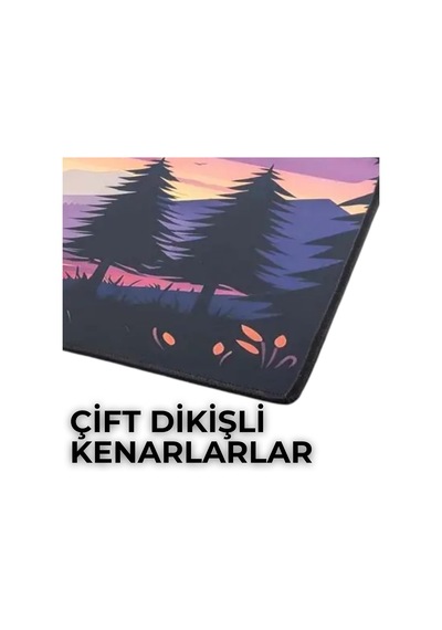 Büyük Oyuncu Mouse Pad 300x700 Mm, Günbatımı Temalı Mikro Kumaş Yüzeyli Desenli Mousepad, Kaymaz Kauçuk Tabanl
