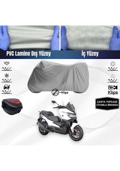 Voge Sr4 Maksi 350 Motosiklet Brandası Arka Çanta Topcase Uyumlu Motor Brandası