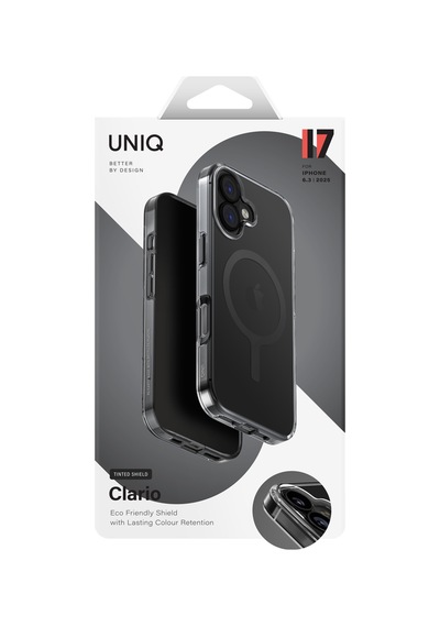 Apple Uyumlu iPhone 17 Kılıf Clario Geri Dönüşüm Doğaya Duyarlı Materyal Kapak Çift Katman Magsafe Özellikli Siyah