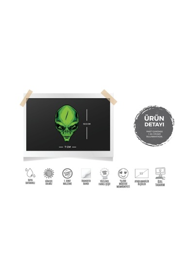 Msl142 Merhaba Dunyali Yazili Alien Sticker