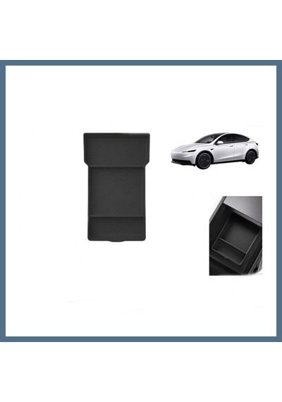 Buradabulabilirsin Tesla Model Y Juniper 2025+ Uyumlu Orta Konsol Düzenleyici Raf Saklama Kutusu Siyah Bbz