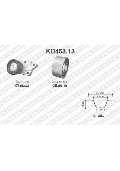 SNR KD45313 Set Triger- 127-250 - Chevrolet Kalos 02-10 1.4 16V Lacetti 04-10 Rezzo 05-10