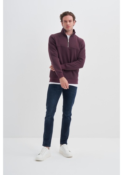 Cazador 56180 Erkek Dik Yaka Sweat Vişne