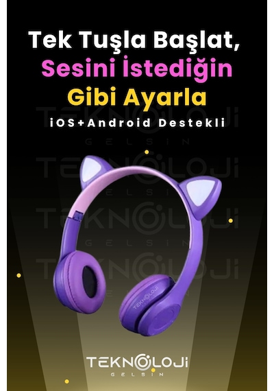 Teknoloji Gelsin P47M Bluetooth 5.4 Kedi Kulaklık