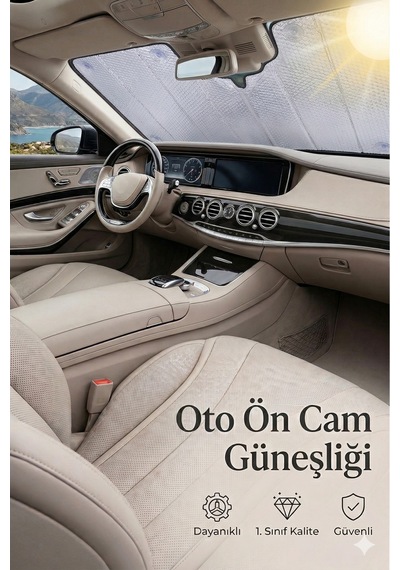 Oto Araç Araba Ön Cam Güneşliği Metalize Standart Boy